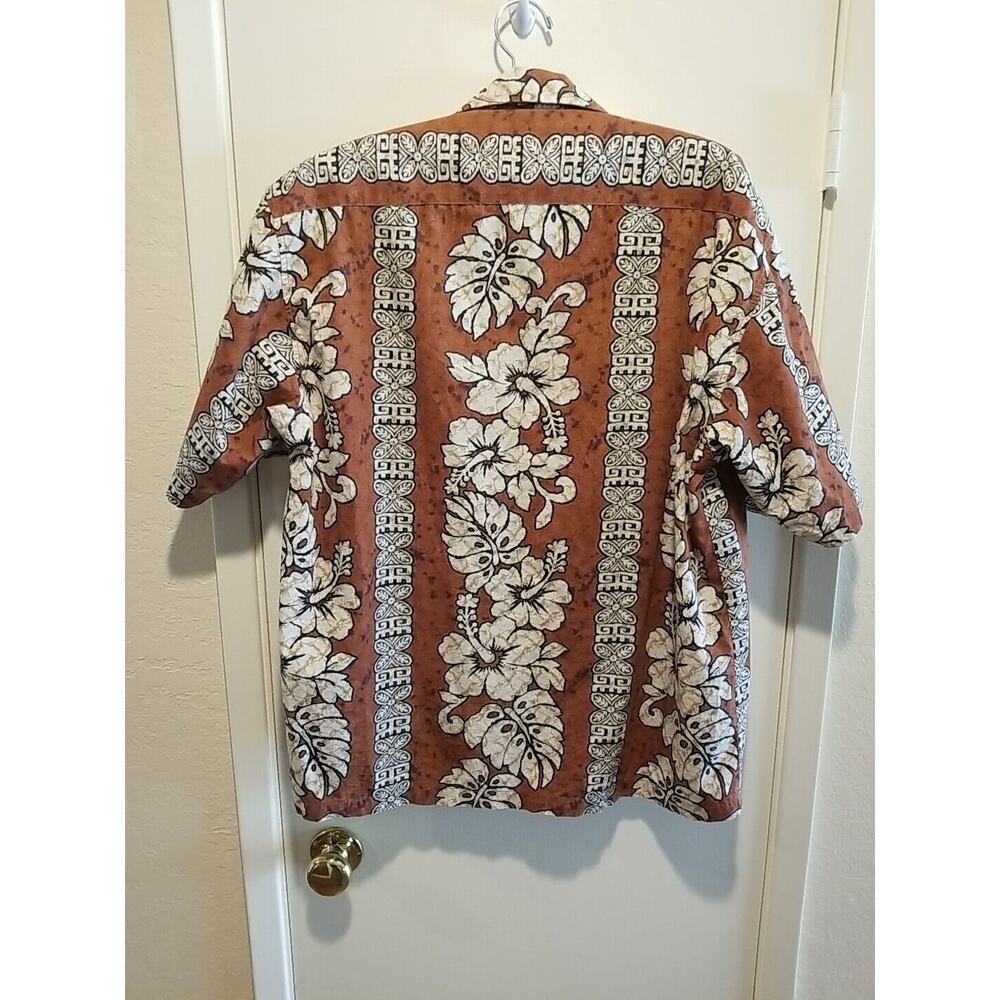 Quicksilver Shirt‎ Men's Large Brown Button Up Short Sleeve Hawaiian Island Vtg - Picture 3 of 9